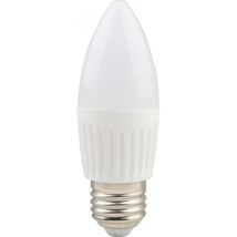 Bec LED lumanare cu baza din ceramica, model C37, dulie E27, 9W=75W, 2700K, lumina calda, 3+1GRATIS 