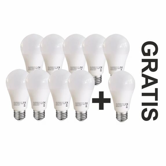 Bec Led E27 model glob A60 15W=120W lumina rece 9+1 GRATIS