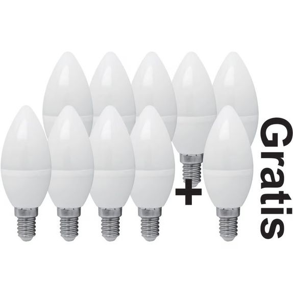 Bec Led Lumanare E14, model C37, 9W=80W, lumina rece 9+1 GRATIS