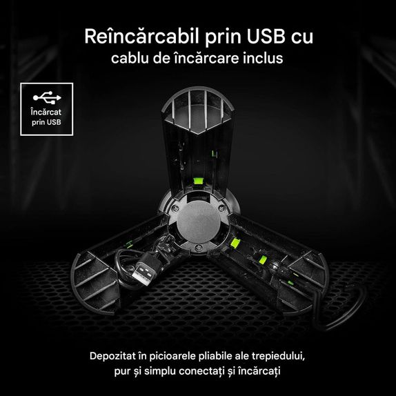 Lampa led portabila cu acumulator 8W IP20 6500K