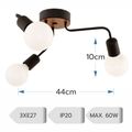 LUSTRA AHTAPOT NEGRU 3XE27 60W