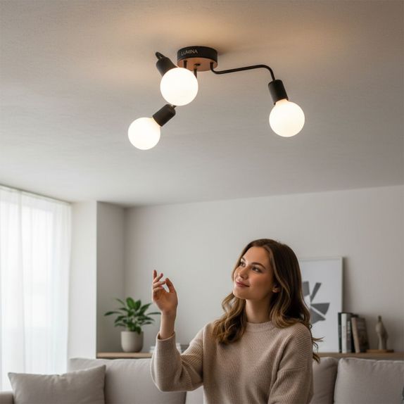 LUSTRA AHTAPOT NEGRU 3XE27 60W