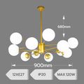 LUSTRA 12 BRATE COSMO GOLD 12xE27 900x680MM IP20 DL75D059G