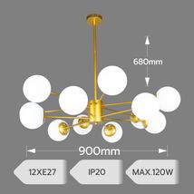 LUSTRA 12 BRATE COSMO GOLD 12xE27 900x680MM IP20 
