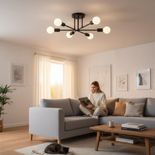 Lustra bec led 6xE27 neagra