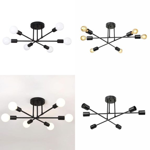 Lustra bec led 6xE27 neagra