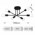 Lustra bec led 6xE27 neagra