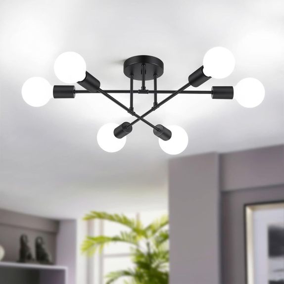 Lustra bec led 6xE27 neagra