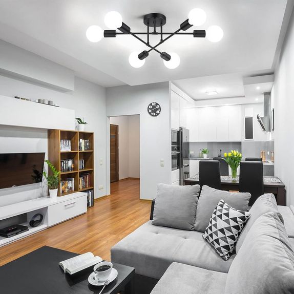 Lustra bec led 6xE27 neagra