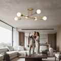 Lustra bec led 6xE27 cupru