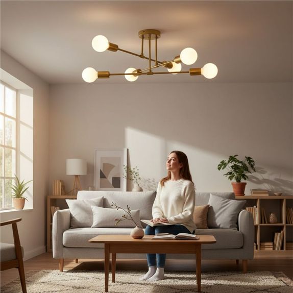 Lustra bec led 6xE27 aurie