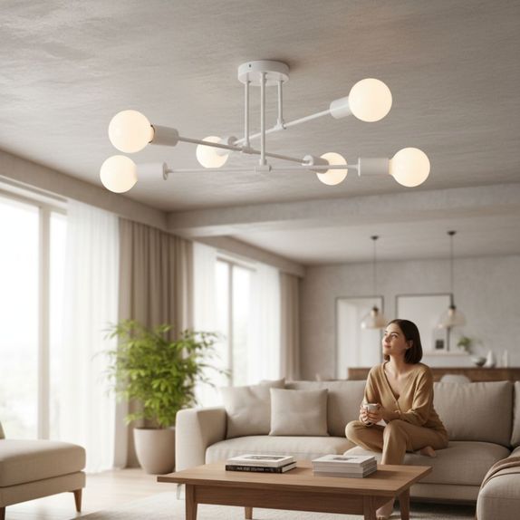 Lustra bec led 6xE27 alba