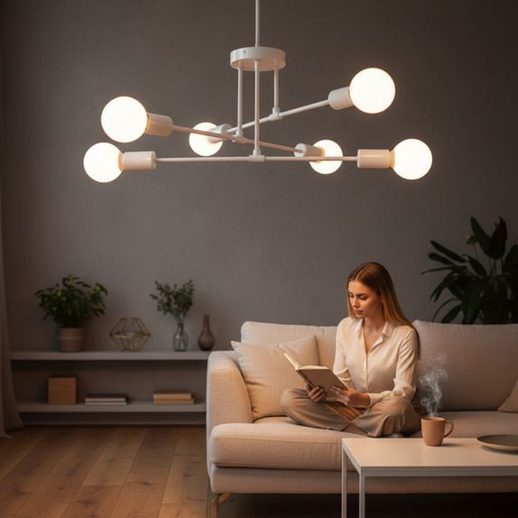 Lustra bec led 6xE27 alba