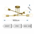 Lustra aurie cu bec led 6xE27