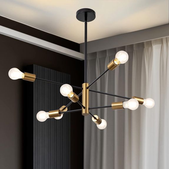 Lustra cu bec led 6xE27 aurie 72x62cm