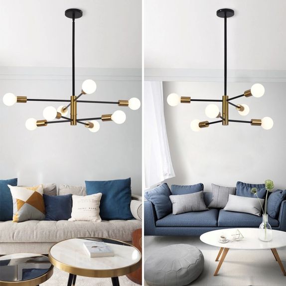 Lustra cu bec led 6xE27 aurie 72x62cm