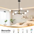 Lustra cu bec led 6xE27 aurie 72x62cm