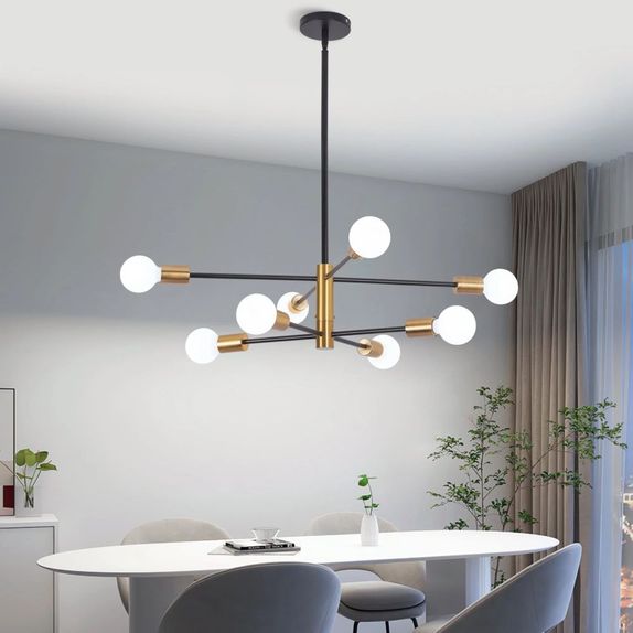 Lustra cu bec led 6xE27 aurie 72x62cm