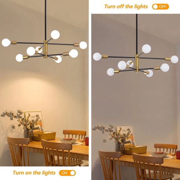 Lustra cu bec led 6xE27 aurie 72x62cm