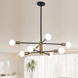 Lustra cu bec led 6xE27 aurie 72x62cm