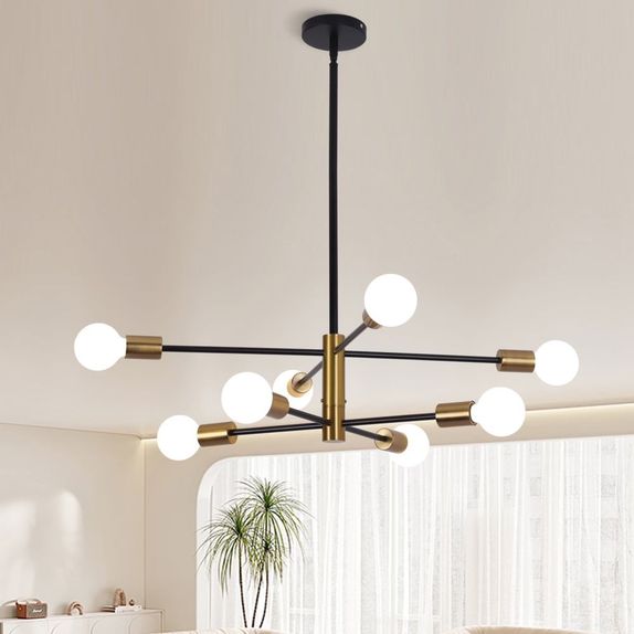 Lustra cu bec led 6xE27 aurie 72x62cm