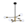 Lustra cu bec led 6xE27 aurie 72x62cm