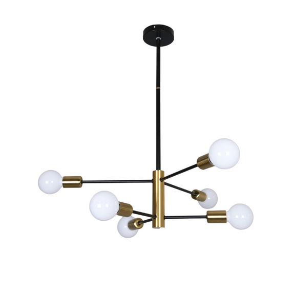 Lustra cu bec led 6xE27 aurie 72x62cm