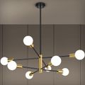 Lustra cu bec led 6xE27 aurie 82x72cm