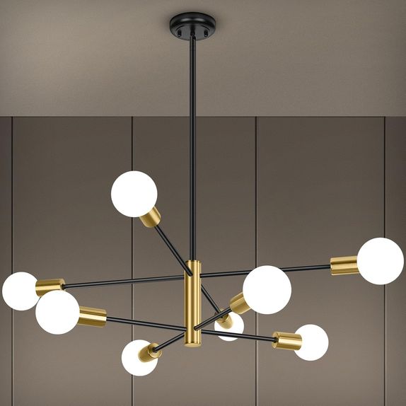 Lustra cu bec led 6xE27 aurie 82x72cm