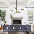 Lustra cu bec led 6xE27 aurie 82x72cm