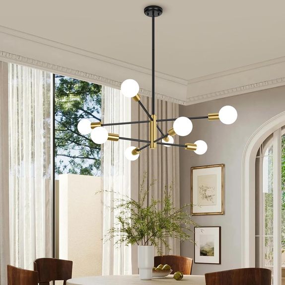 Lustra cu bec led 6xE27 aurie 82x72cm