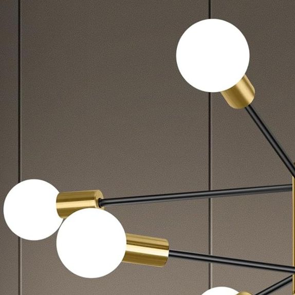 Lustra cu bec led 6xE27 aurie 82x72cm