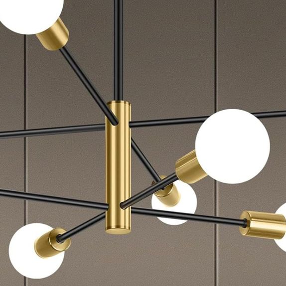 Lustra cu bec led 6xE27 aurie 82x72cm