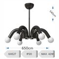 Lustra cu bec led 6xE27 neagra 54x65cm