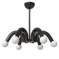 Lustra cu bec led 6xE27 neagra 54x65cm
