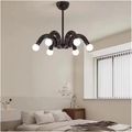 Lustra cu bec led 6xE27 neagra 54x65cm