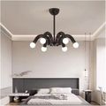 Lustra cu bec led 6xE27 neagra 54x65cm