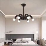 Lustra cu bec led 6xE27 neagra 54x65cm