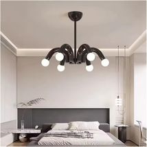 Lustra cu bec led 6xE27 neagra 54x65cm