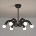 Lustra cu bec led 6xE27 neagra 54x65cm