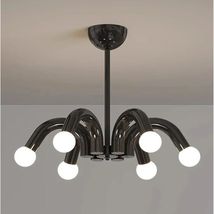 Lustra cu bec led 6xE27 neagra 54x65cm
