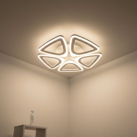 Lustra LED Living 5 Brate 80W – Telecomanda IR, 3 Temperaturi de Culoare, 47cm