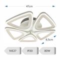 Lustra LED Living 5 Brate 80W – Telecomanda IR, 3 Temperaturi de Culoare, 47cm