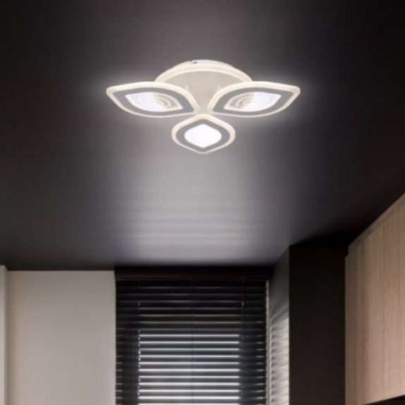 Lustra LED Living 3 Brate 50W – Telecomanda IR, 3 Temperaturi de Culoare, 48cm