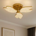 Lustra LED Living 3 Brate Aurie – Dimabila cu Telecomanda