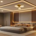 Lustra LED Living 3 Brate Aurie – Dimabila cu Telecomanda