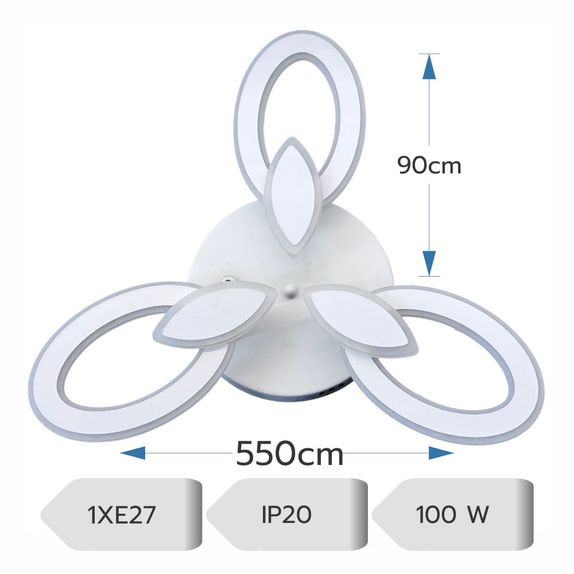 Lustra Led Dimabila 100W Cu 3 Brate 3 Culori+Ir 550Mm X 90mm