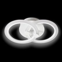 Lustra LED Dormitor Cercuri 2 Brate 36W – Telecomanda IR, 3 Temperaturi, 40cm
