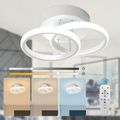 Lustra LED Dormitor Cercuri 2 Brate 36W – Telecomanda IR, 3 Temperaturi, 40cm