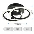 Lustra led neagra Cercuri Cu Telecomanda 35W Cu 2 Brate 3 Culori 400mm x 100mm